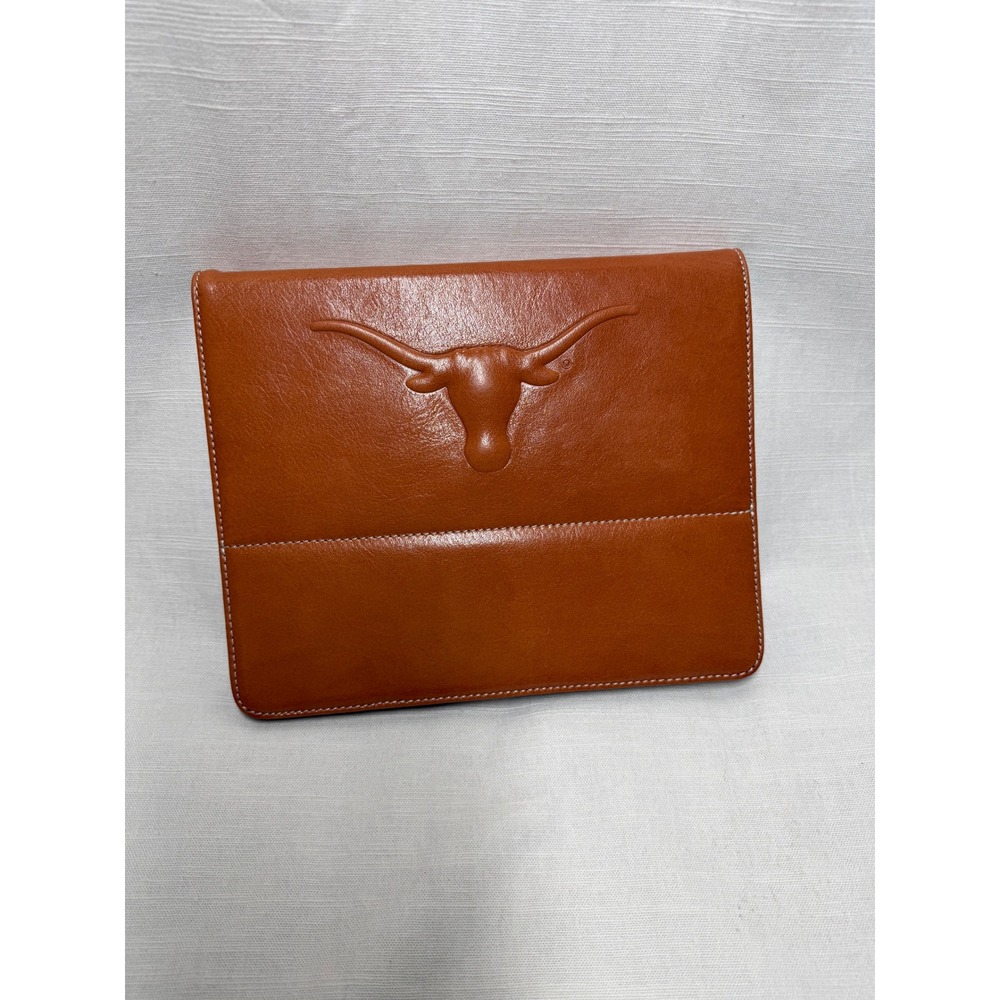 Texas Longhorns UT Austin Top Grain Leather Tablet iPad Folio Burnt Orange NWT